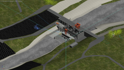 渠 攔水壩 水壩 放水 洩洪 水電站_56265作品_場景自然場景_cg模型網