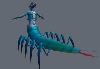 带全套动画  独眼蜈蚣精  手绘贴图 蜈蚣 妖怪  monster   centipede