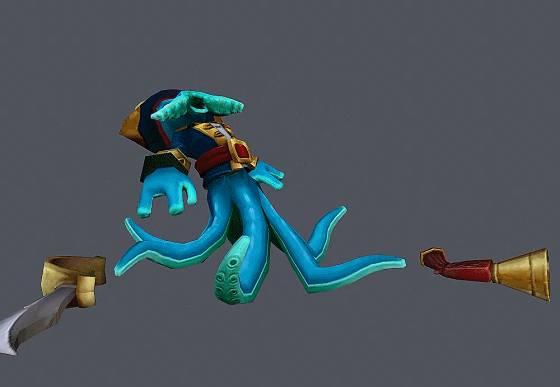 带完整动画 卡通 章鱼 海盗 手绘 八爪鱼 octopus 加勒比海盗