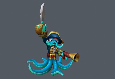 带完整动画  卡通 章鱼 海盗   手绘 八爪鱼  octopus 加勒比海盗