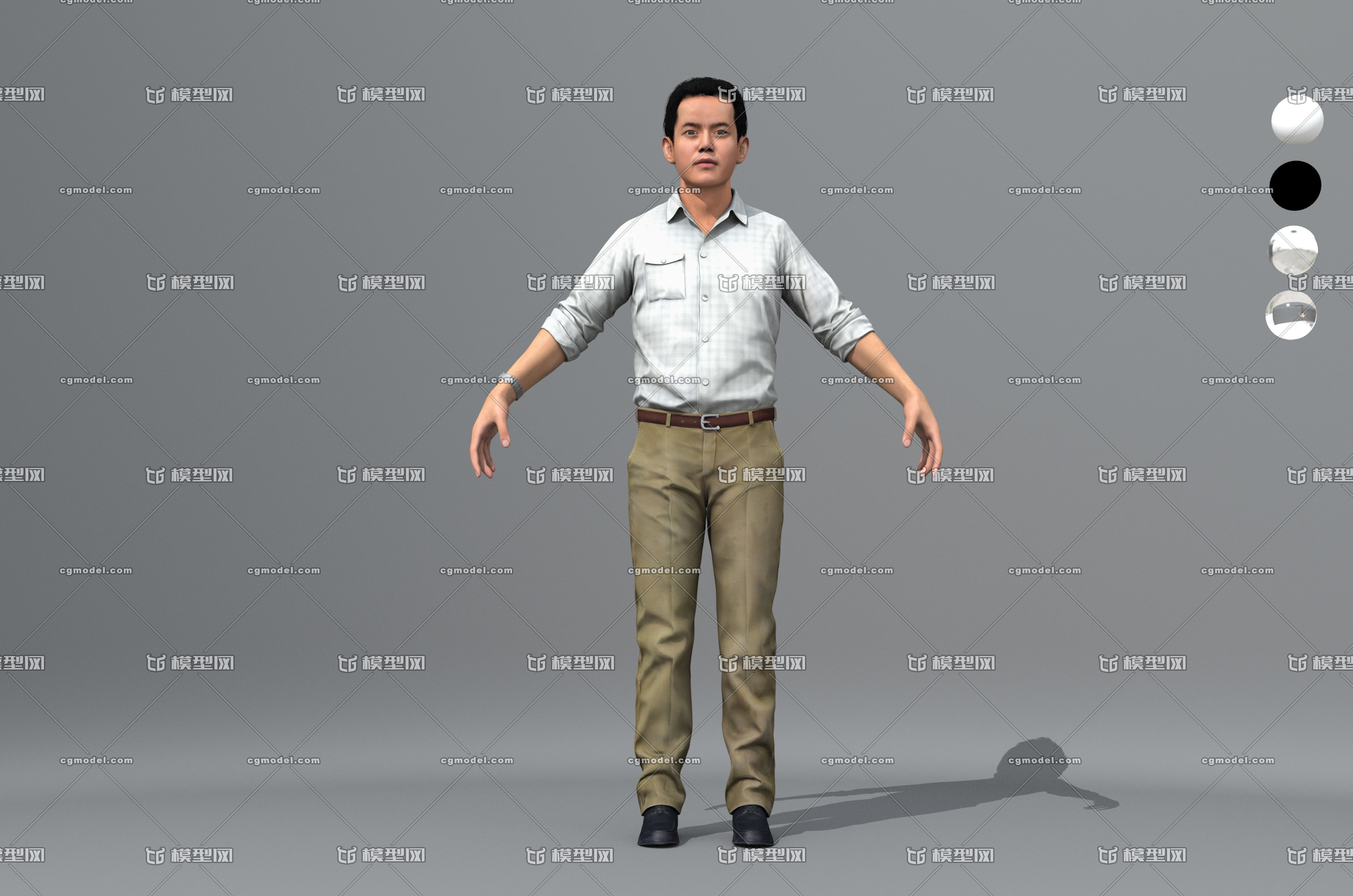 衬衣帅哥 商务男 中_蓝猫不淘气作品_人物男人人物男人_cg模型网