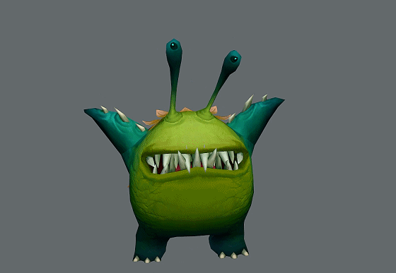 带动画  卡通 大嘴兽  大嘴怪  手绘贴图  卡通怪兽   怪物  monster