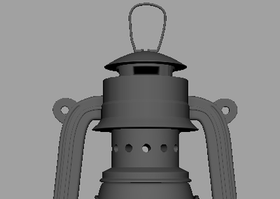 maya建模作业 马油灯 四边面建模 带源参考图