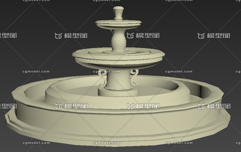 一个普通的喷泉模型-公共设施模型库-3ds Max(.max)模型下载-cg模型网