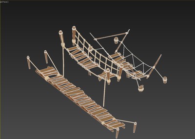 卡通木橋 吊橋 破橋 木板橋_leojinwing作品_場景場景部件_cg模型網