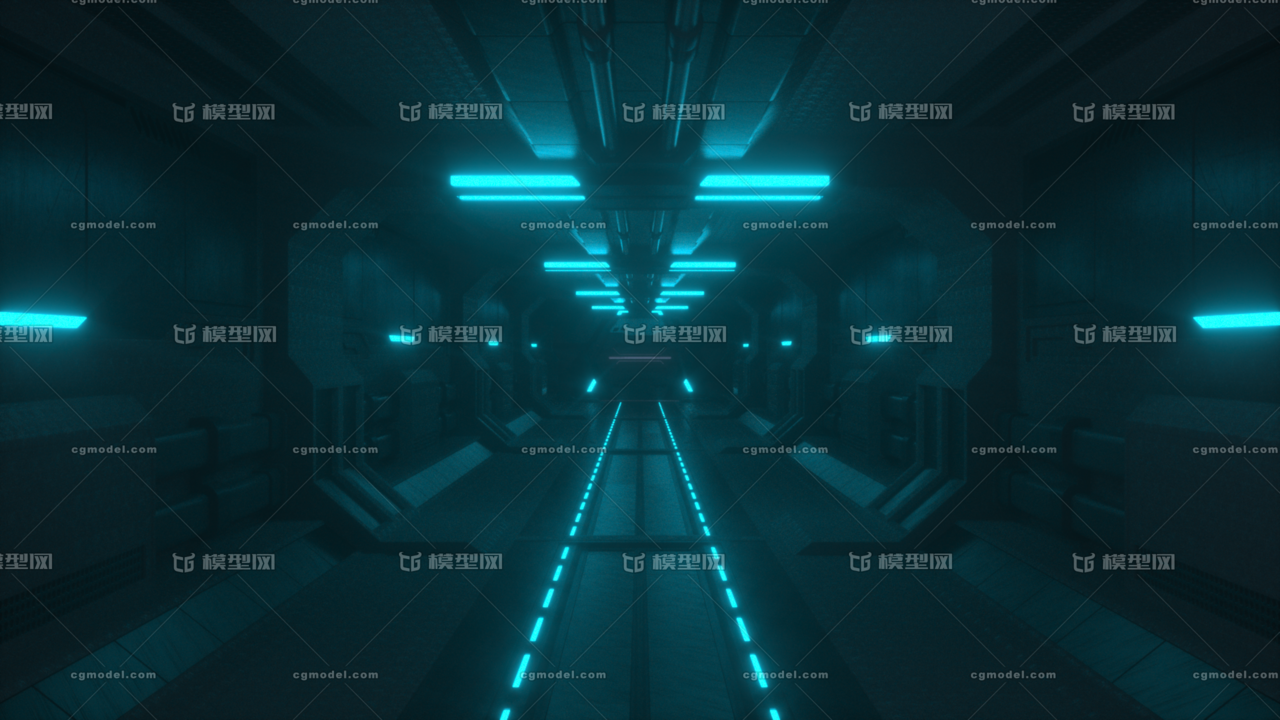 科幻空间场景搭建--C4D建模OCtane渲染器渲染模型-科幻场景模型库-Cinema 4D(.c4d)模型下载-cg模型网