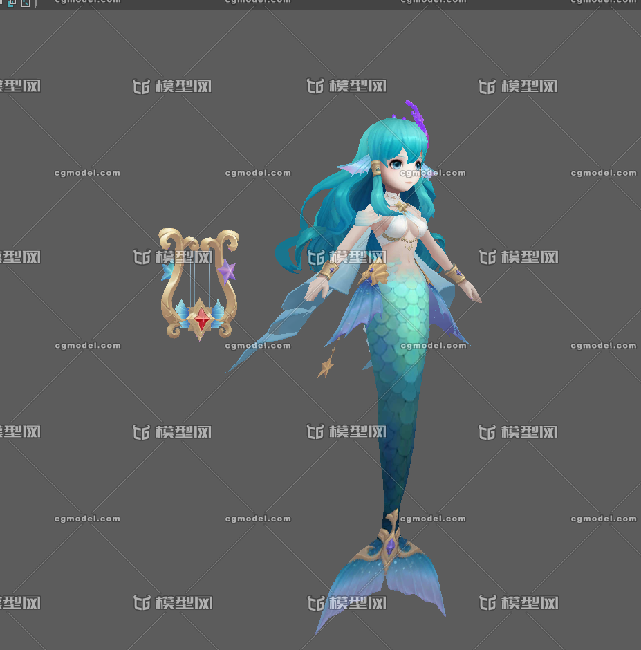 手绘q版 可爱 美人鱼 人鱼 公主 可爱人鱼公主 鲤鱼精