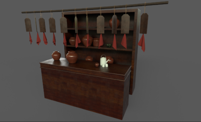 中式古代饭庄柜台