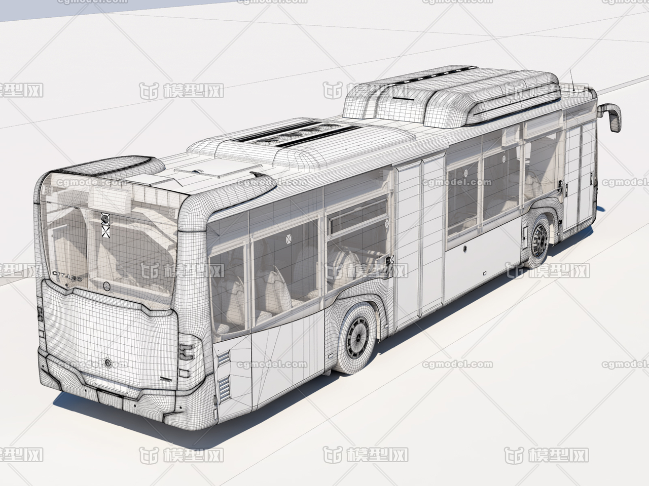 梅赛德斯 奔驰 公交车 巴士 max c4d maya 3d模型