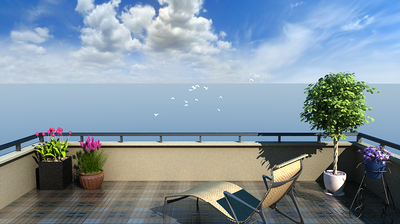阳台 飘台 露台 楼台 海景观景平台 海边景观套房观景台 海鸟飞鸟群