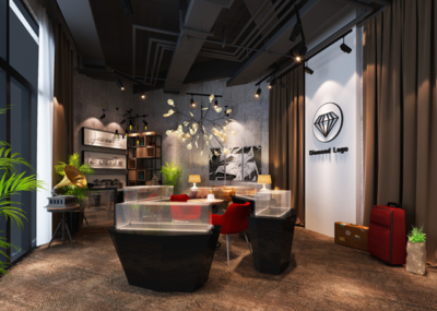 工业风 女性 珠宝 展厅 展台 展示空间