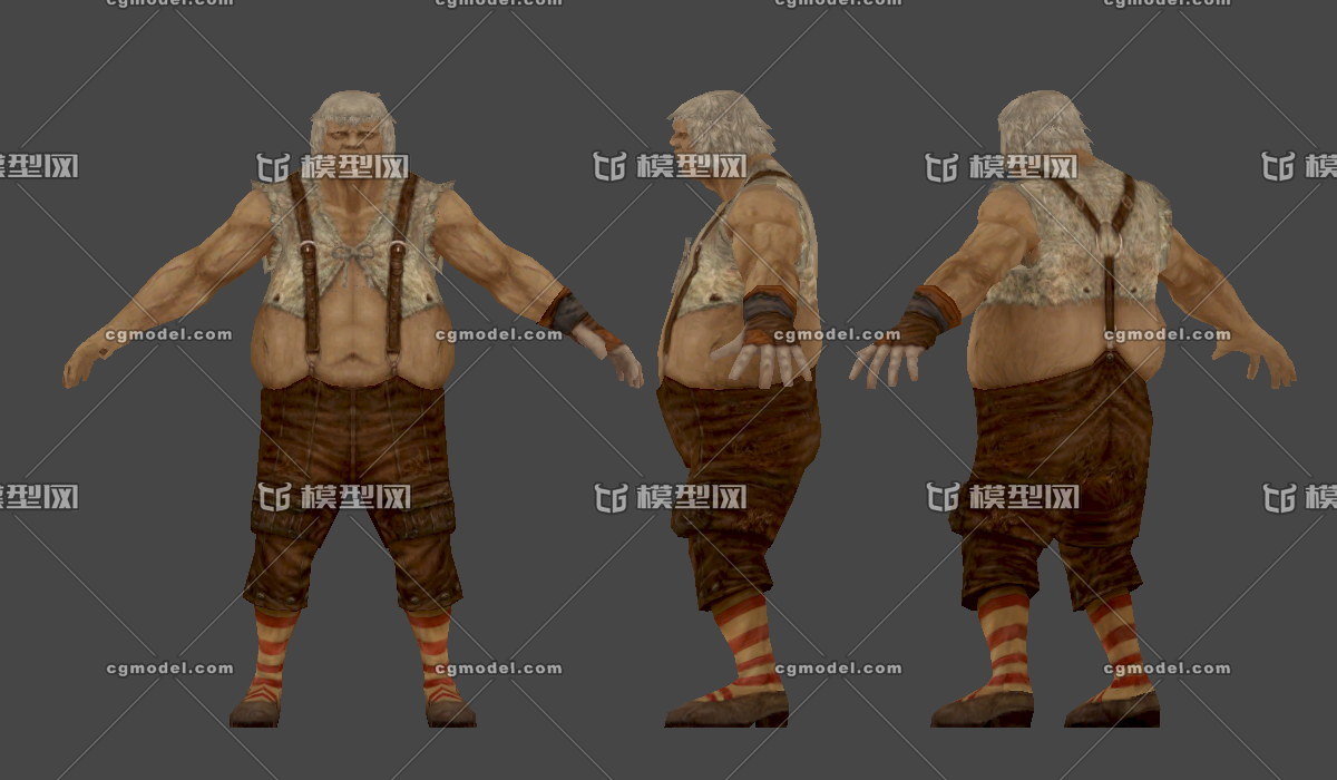 欧美男人,流浪者,大肚子男人,白发老头,背带裤,白色马甲