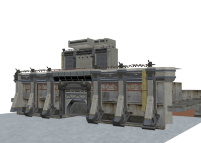 现代防御工事科幻工业大门