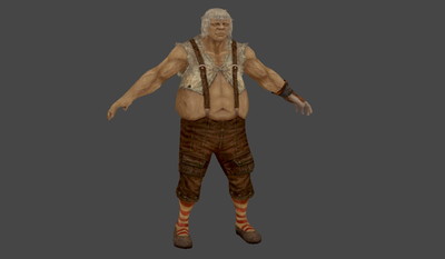 欧美男人,流浪者,大肚子男人,白发老头,背带裤,白色马甲