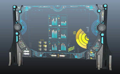 次世代科幻屏幕,电子屏,未来黑板,白板战术板,显示屏,演示屏幕.