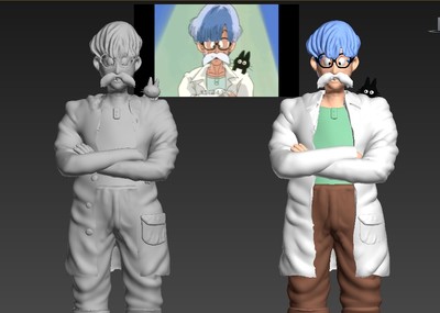 龙珠 布里夫博士 3d打印模型,有4种格式,点我头像有他老婆的模型