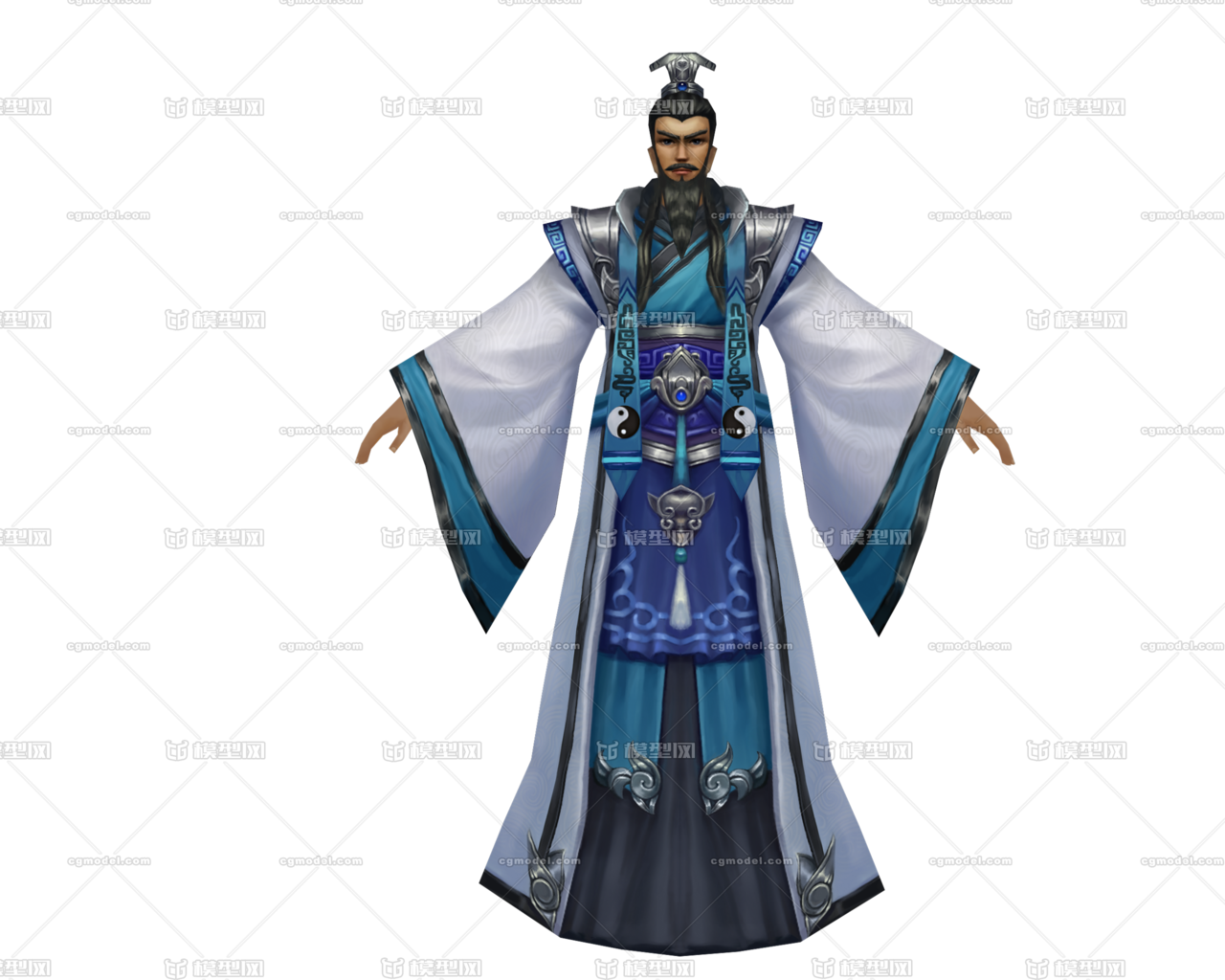 写实手绘儒雅书生‘~’模型-男人模型库-3ds Max(.max)模型下载-cg模型网