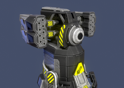 次世代 pbr 科幻 高科技 未来 太空 火箭炮台 炮塔 防御炮 防空炮