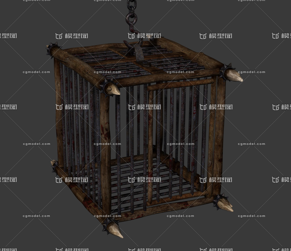 笼子 囚禁笼模型-场景部件模型库-Maya(.ma/.mb)模型下载-cg模型网