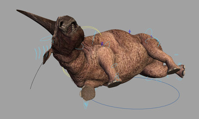 超写实板齿犀牛3d模型,古生物犀牛,披毛犀,古犀带绑定和全套动画.