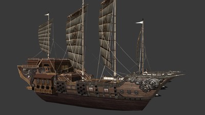 中国古代战船 帆船模型-古代船/仿古船模型库-3ds Max(.max)模型下载-cg模型网