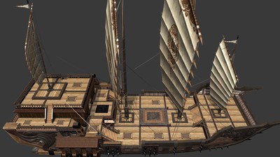 中国古代战船 帆船模型-古代船/仿古船模型库-3ds Max(.max)模型下载-cg模型网