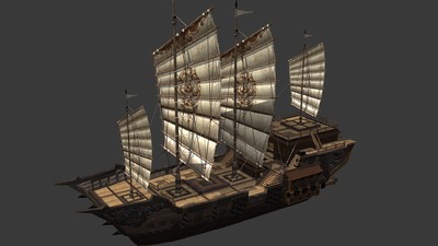 中国古代战船 帆船模型-古代船/仿古船模型库-3ds Max(.max)模型下载-cg模型网