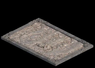 高质量的龙纹地雕地面龙纹浮雕高模写实