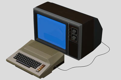 复古电脑 8bit电脑 8-bit 计算机发展史复古黑白旧式古董电视机像素风