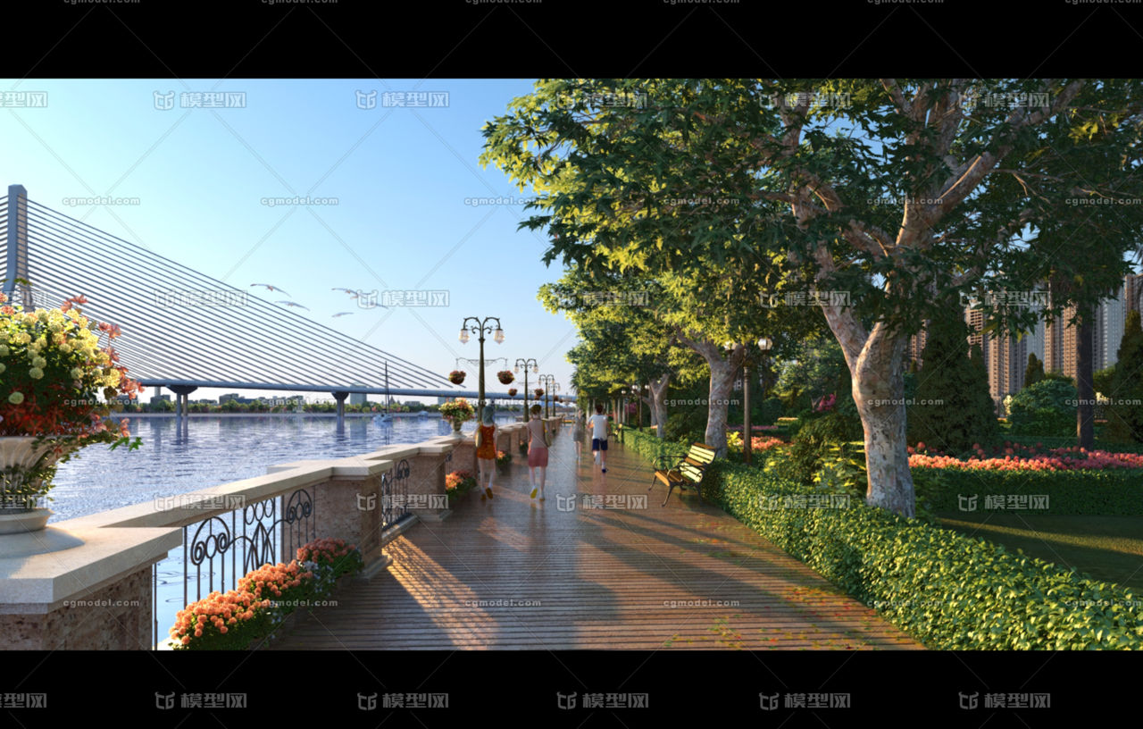滨河大道模型图片
