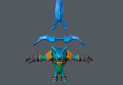 动画 卡通q版鳄鱼射手 寒冰射手 动物猎手  crocodile shooter