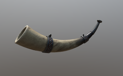 pbr游戏道具象牙号角,古代号角,蒙古号角,号角雕塑,石号角,牛角号