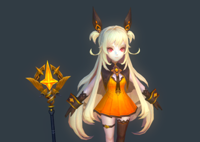 卡通 可爱 q版 萝莉法师 女精_i am iron man作品_人物孩子-女_cg模型