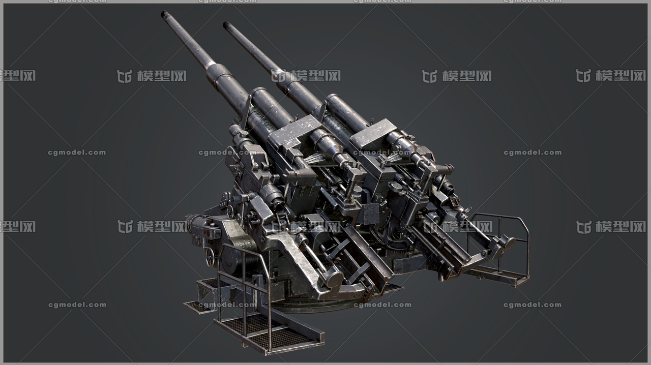 二战德军128mm双联装放空炮