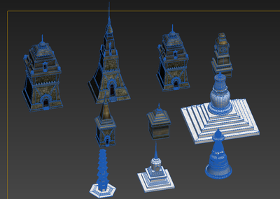 喇嘛塔 寺庙塔木塔 宝塔 古西藏塔守卫塔哨塔警戒塔瞭望防御石墩游戏