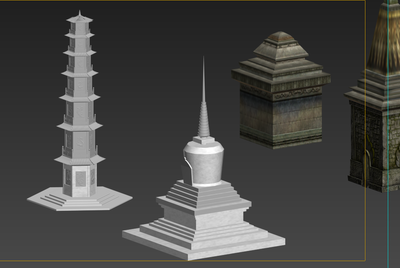 喇嘛塔 寺庙塔木塔 宝塔 古西藏塔守卫塔哨塔警戒塔瞭望防御石墩游戏