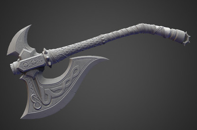 高精维京战斧/暴风战斧_anubis_dabao作品_武器冷兵器_cg模型网