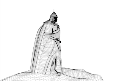 英雄 雕塑 雕像 郑成功 将军 武将 元帅 将领 石头(内含c4d,fbx,maya