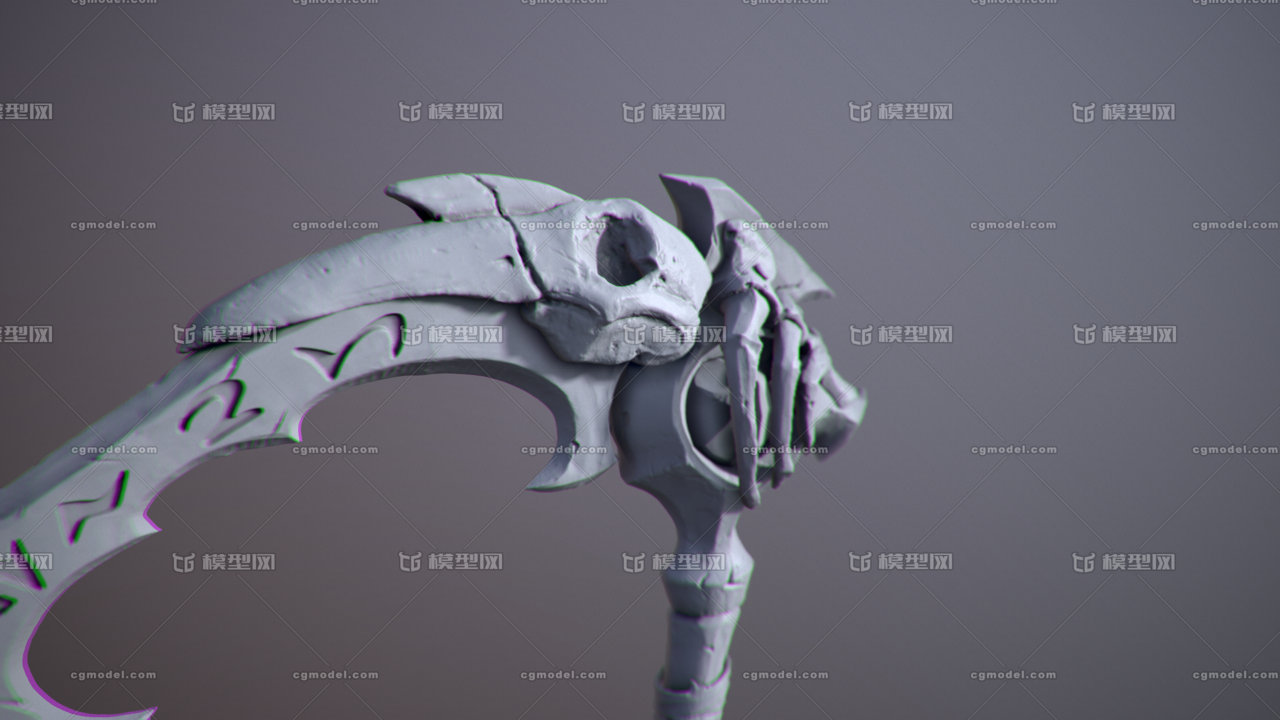 【死亡鐮刀】zbrush高精度魔幻武器模型