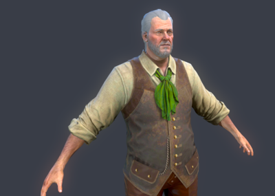 pbr 欧洲 法国 西方 中世纪男装 村民 农夫 农民 老头 老人 马夫 老