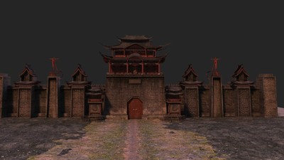 城墙 古代城池模型-古代场景模型库-Maya(.ma/.mb)模型下载-cg模型网