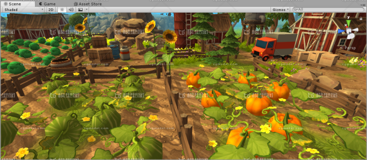 unity3d 卡通游戏模型包 农场 _龙天天作品_场景现代场景_cg模型网