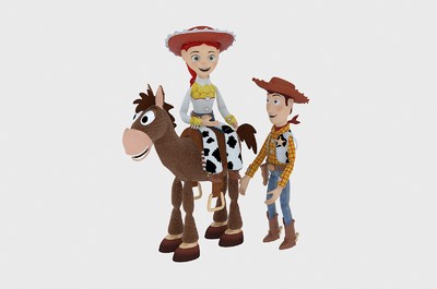 toy story,玩具总动员女牛仔翠西与警长胡迪和小马红心