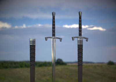 精品pbr写实剑长剑中世纪武器