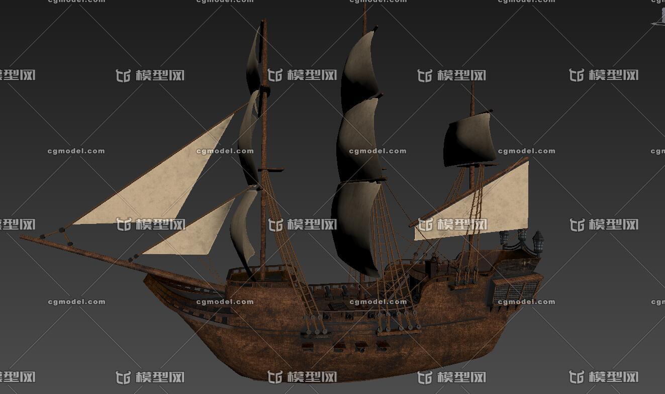 欧洲海盗船 帆船 木船 中世纪战船*帆船模型