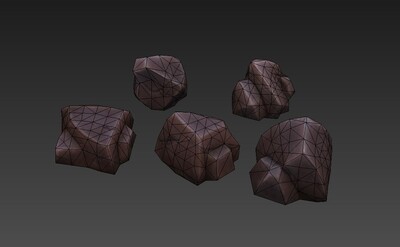 砂岩,矿石,小石头,小石堆,一堆碎石_hlhyrjw作品_石头植物石头_cg模型