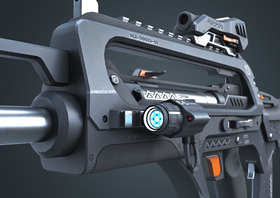 pbr高质量 科幻卡宾枪 枪械 次世代 scifi 硬科幻 未来武器 自动 fps