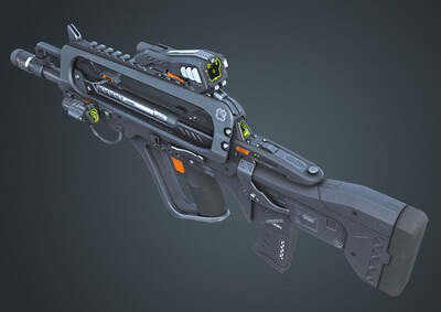 pbr高质量 科幻卡宾枪 枪械 次世代 scifi 硬科幻 未来武器 自动 fps