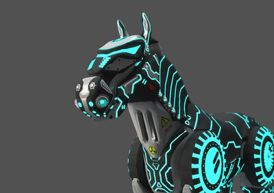 pbr高质量 科技战马 科幻战马 能量战马 机械马 机器马 机器人 坐骑