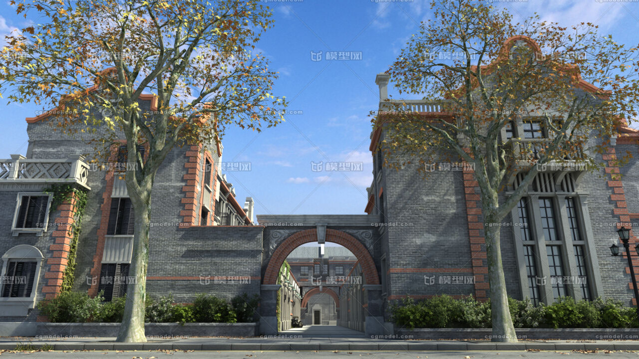 上海石库门3d模型场景